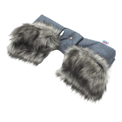 New Baby Rukávník na kočiar 2v1 s kožušinkou blue