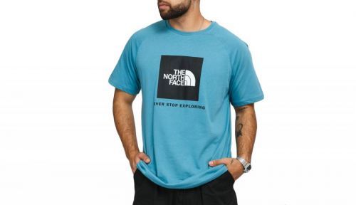 The North Face M Ss Rag Red Box Tee tyrkysové NF0A3BQO4Y3