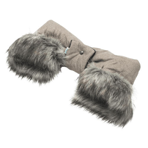 New Baby Rukávník na kočiar 2v1 s kožušinkou latte