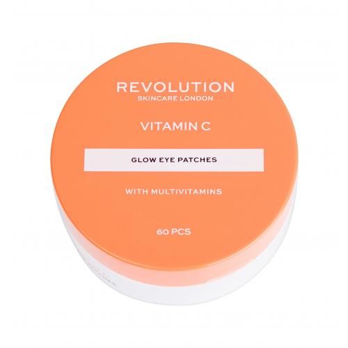 Revolution Skincare Vitamin C Glow Eye Patches 60 ks maska na oči na veľmi suchú pleť; na rozjasnenie pleti; na opuchy a kury pod očami; Cruelty free