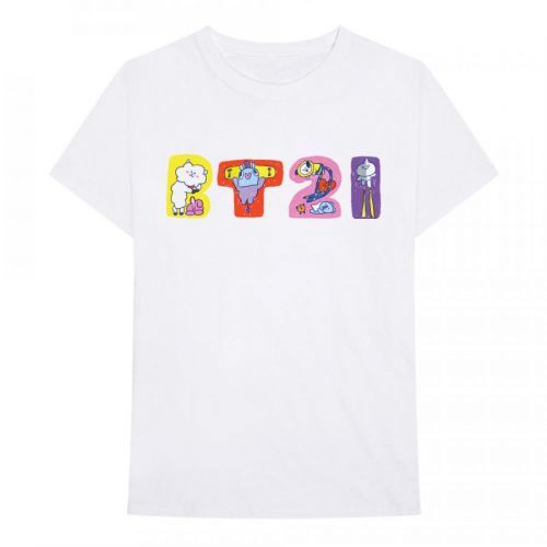 BTS - Tričko Doodle Letters - Muž, Unisex, Biela, L