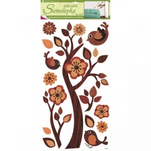 Anjel Samolepky na stenu vetvu s imitáciou dreva 60x32 cm