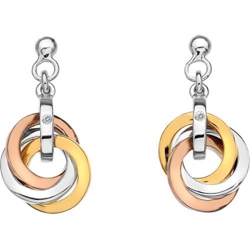 Hot Diamonds Strieborné náušnice Trio Rose Gold DE389