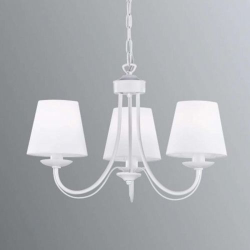 Visiaci luster Cortez, biely, 3-plameňový