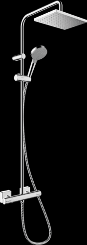 Hansgrohe Vernis Shape - Sprchový systém, termostatický, hlavová sprcha + ručná sprcha, Chróm 26286000