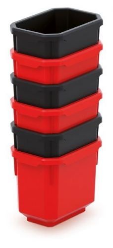 Set 6 plastových boxů na nářadí TITANO 110x75x263 černá/červená