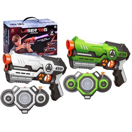 ZA3776 Laserové paintballové pištole 2ks - Laser Tag Bielo-zelená