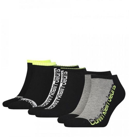CALVIN KLEIN - 3PACK CK jeans athleisure black combo členkové ponožky