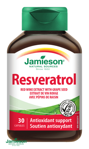 Jamieson Resveratrol 50 mg extrakt z červeného vína 30 cps.