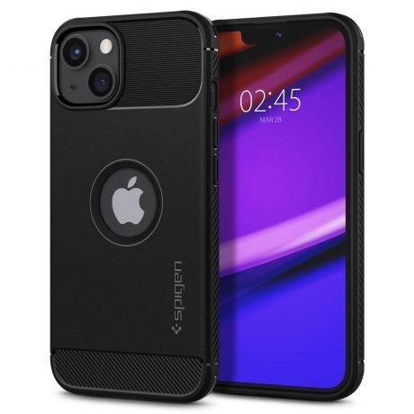 Kryt na mobil Spigen Rugged Armor na Apple iPhone 13 (ACS03518) čierny Kryt Spiegen Rugged Armor™ se zaměřuje na prémiovou ochranu v moderním stylu. J