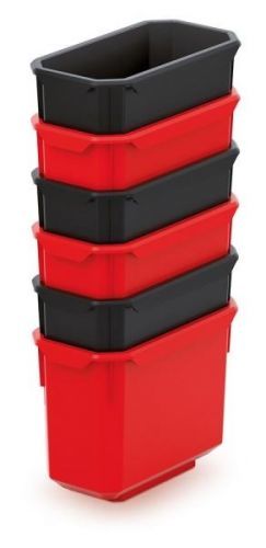 Set 6 plastových boxů na nářadí TITANO 140x75x280 černá/červená