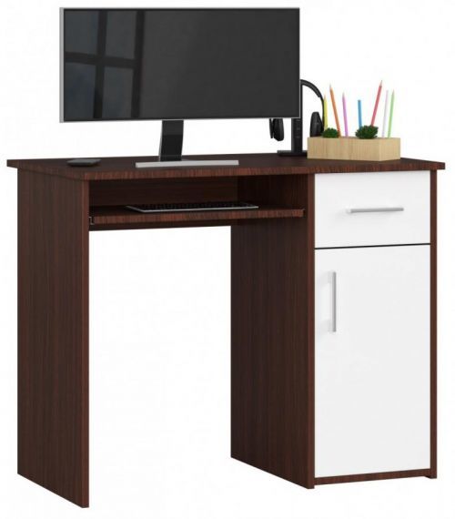 Psací stůl Pin 90 cm wenge/bílý