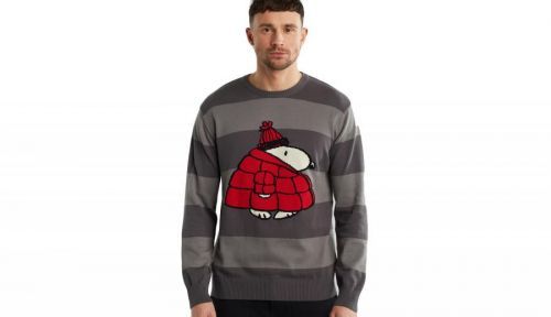 Dedicated Sweater Mora Snoopy Puffer Dark Stripe biele 19165