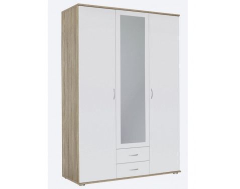 Šatníková skriňa 3-dverová Twin, dub sonoma/biela%