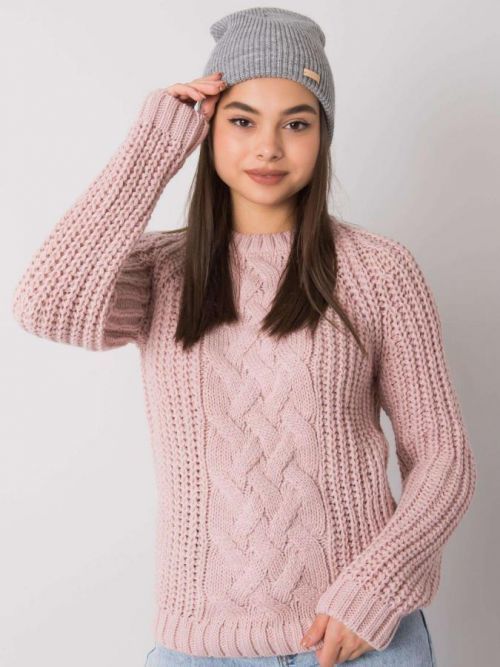 RUE PARIS Šedá pletená čiapka jedna velikost