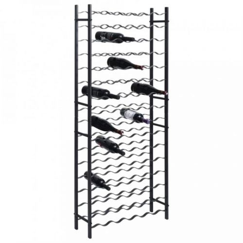 Stojan na víno na 96 fliaš čierny kov Dekorhome