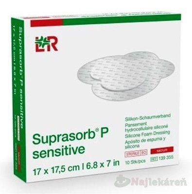 SUPRASORB P SENSITIVE silikónový penový obväz, sakrálny (17x17,5 cm) 1x10 ks