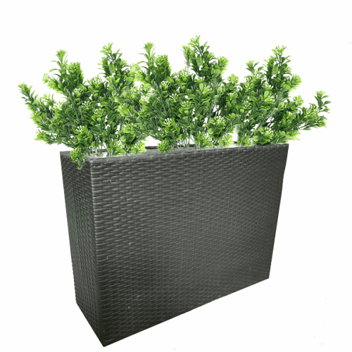 Květináč, černý, ratan, RAMS