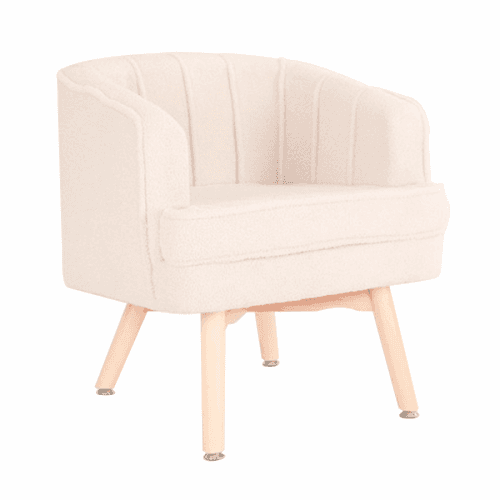 Křeslo z umělé kožešiny, béžová / přírodní, MAINO