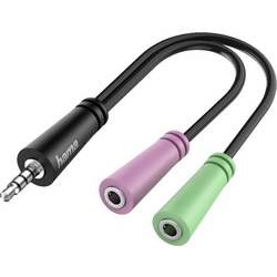 Jack audio prepojovací kábel Hama 00200352, 0.15 m, čierna
