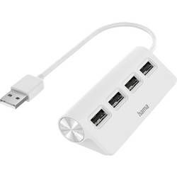 USB 2.0 hub Hama 4 porty, 22 mm, biela