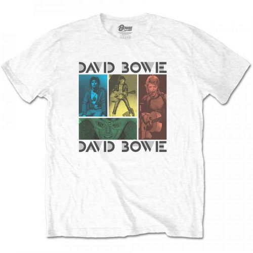 David Bowie - Tričko Mick Rock Photo Collage - Muž, Unisex, Biela, XXL