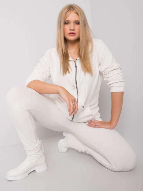 Biela velúrová súprava plus size 3XL