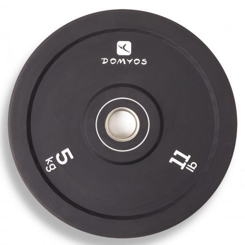 Kotúč bumper na cvičenie s činkami 5 kg, vnútorný priemer 50 mm
