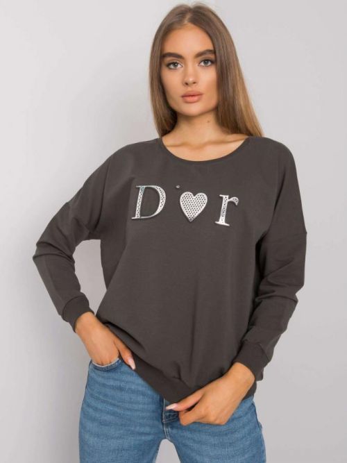 Tmavá khaki dámska mikina s kapucňou jedna velikost