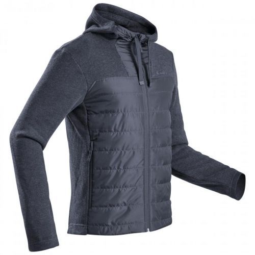 Pánska turistická mikina NH100 Hybrid na zips s kapucňou