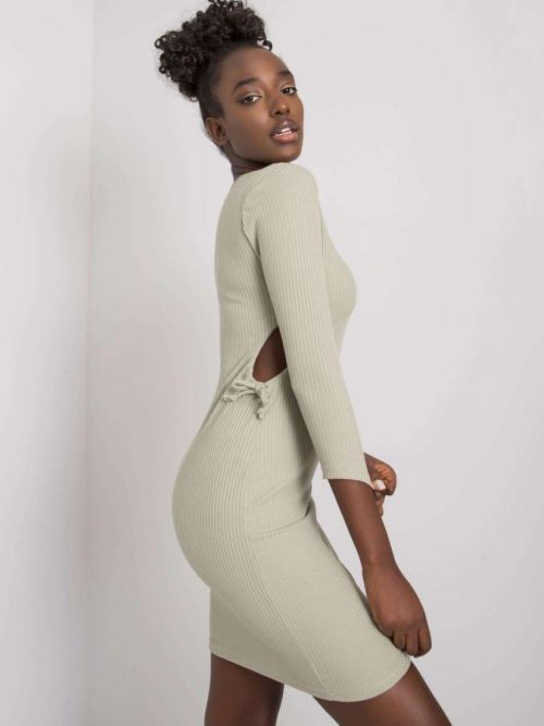 Mätové rebrované mini šaty 38