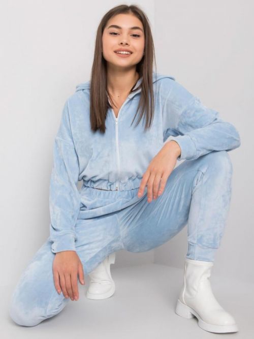 Modrá velúrová súprava s nohavicami 36