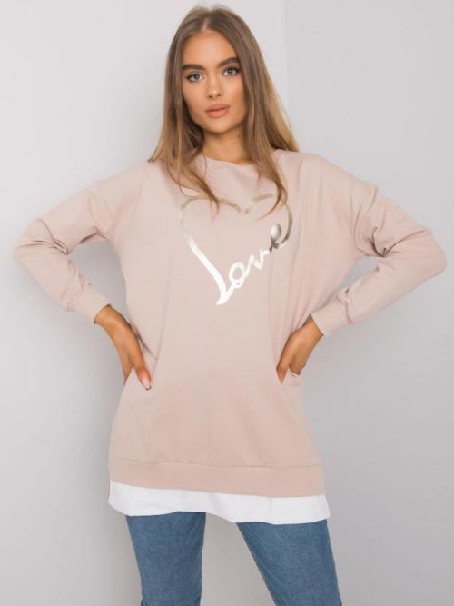 RUE PARIS Jasnobeżowa tunika bawełniana S/M