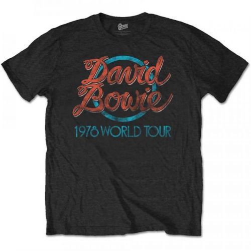 David Bowie - Tričko 1978 World Tour - Muž, Unisex, Čierna, XXL