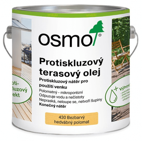 OSMO Color OSMO Terasový olej 430 - protišmykový olej na terasu - 430 - bezfarebný - 2,5 L