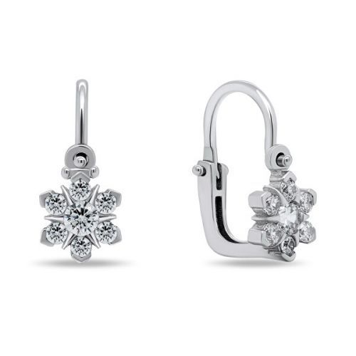 Brilio Silver Oslnivé dievčenské strieborné náušnice kytičky EA188W