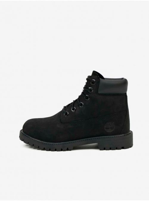 Čierne chlapčenské členkové kožené topánky Timberland 6 In Premium WP Boot