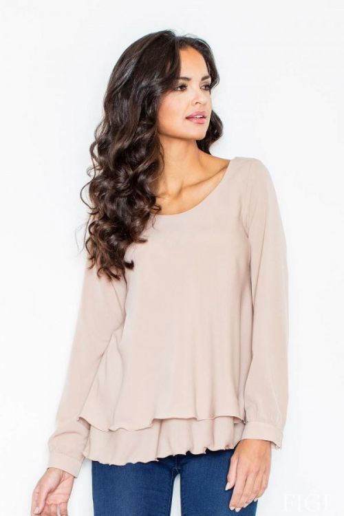 Dámska košeľa M415 beige - fígľov béžová S