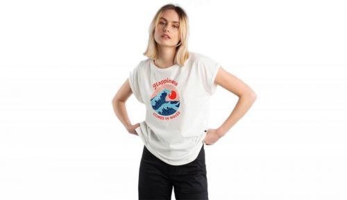 Dedicated T-shirt Visby Happiness Off-White biele 17659
