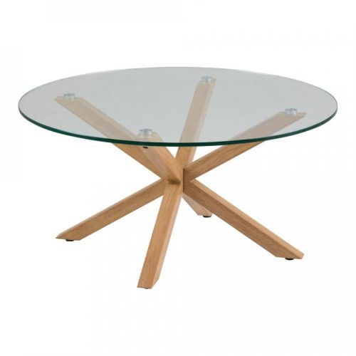 Príručný stolík so sklenenou doskou Actona Heaven, ⌀ 82 cm