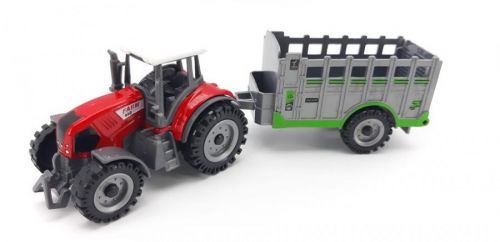Kovový Traktor s ohrádkou 19cm - žltá