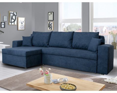 Rohová sedacia súprava Samba II, tmavo modrá látka%