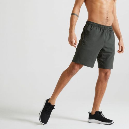 Pánske šortky 120 na fitness kaki