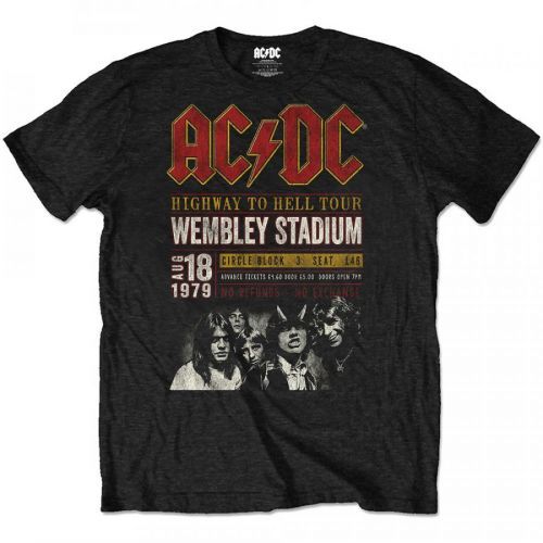 AC/DC - Tričko Wembley '79 - Muž, Unisex, Čierna, L