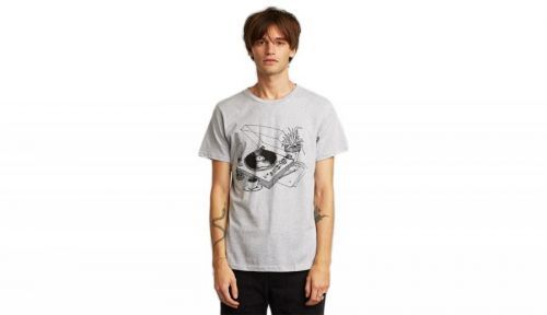 Dedicated T-shirt Stockholm Coffee Vinyl Grey Melange šedé 18018