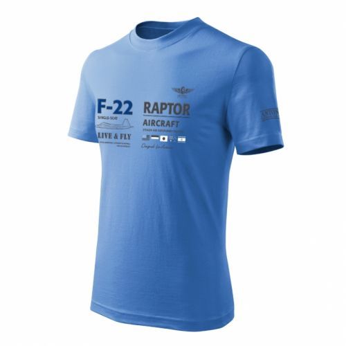 Tričko Antonio Live and Fly Stíhačka Raptor - modré, XL