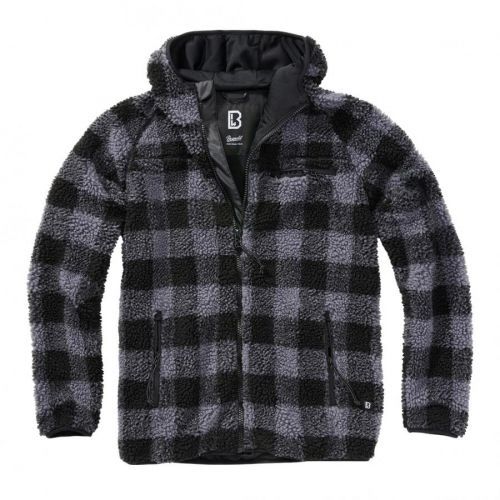 Bunda fleecová Brandit Teddyfleece Worker - sivá-čierna, XL