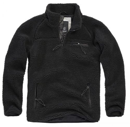 Bunda fleecová Brandit Teddyfleece Troyer - čierna, XXL