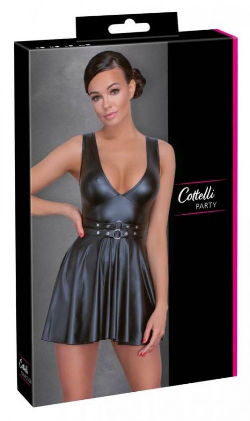 Cottelli - pleated dress with belt (black)