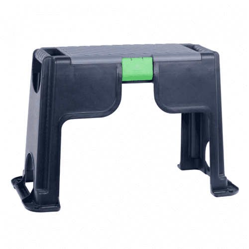 Montážní stolička se skříňkou na nářadí, černá, TOSNY